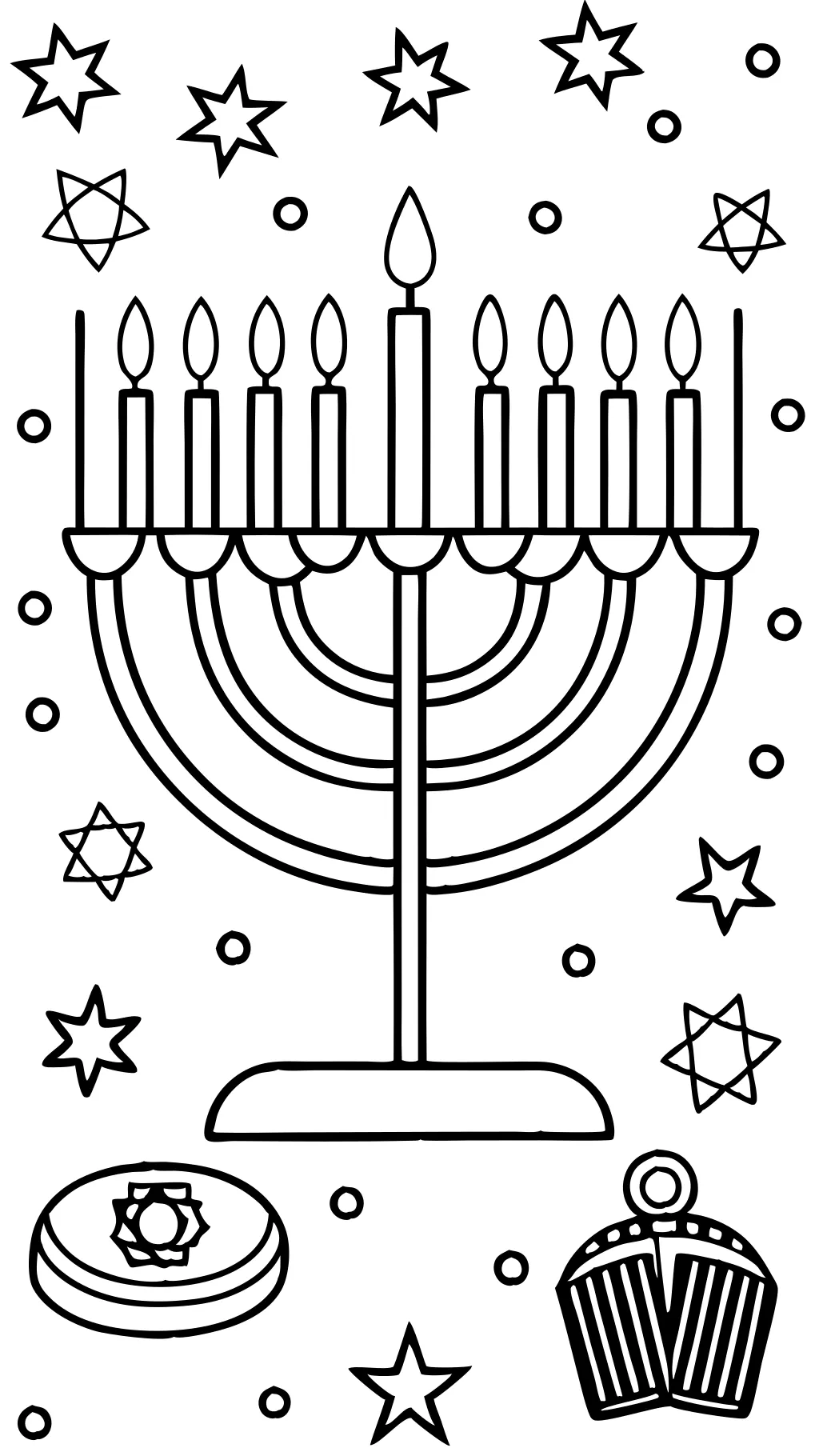 Página para colorear de Hanukah